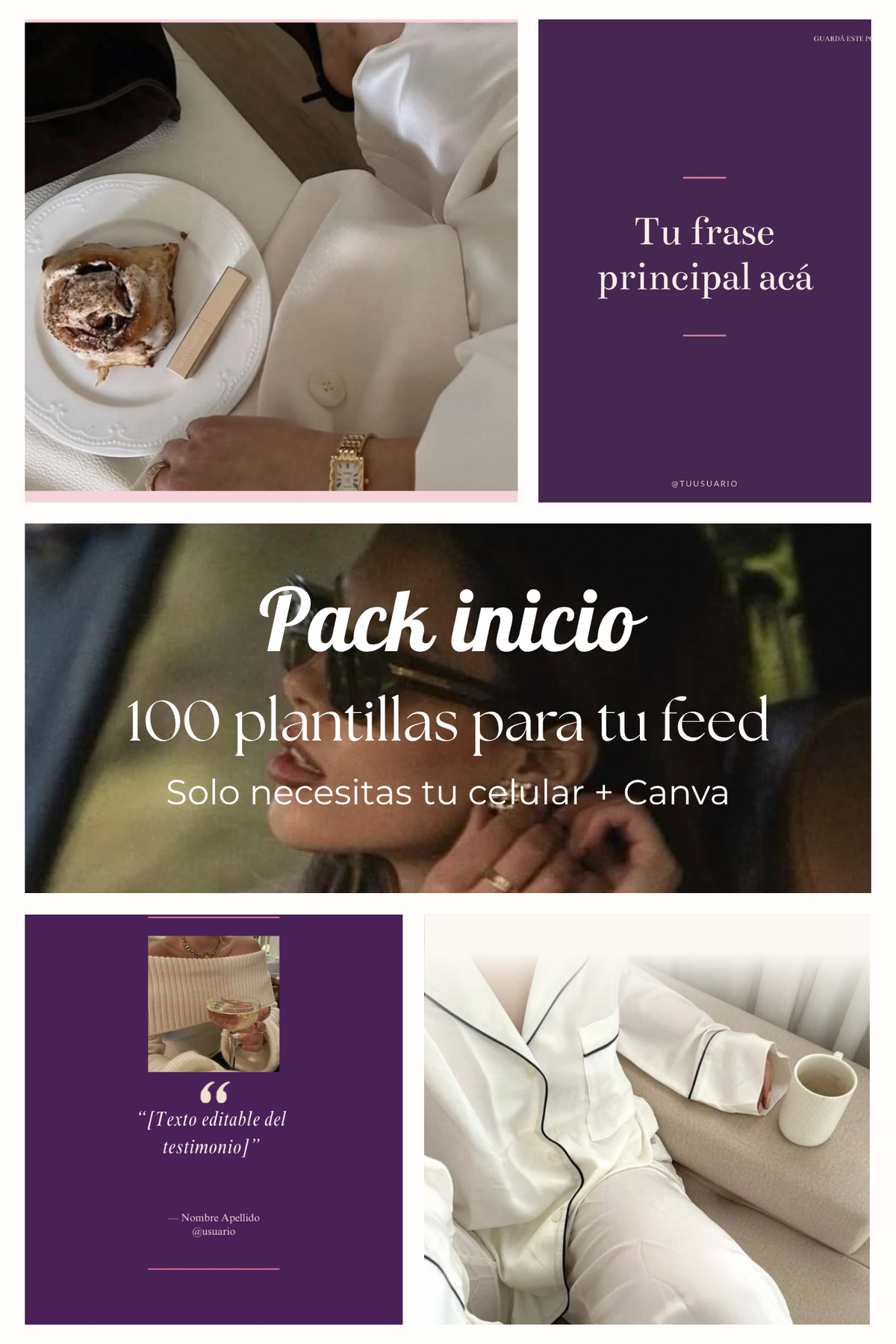 Pack 100 · 100 plantillas editables de Canva
