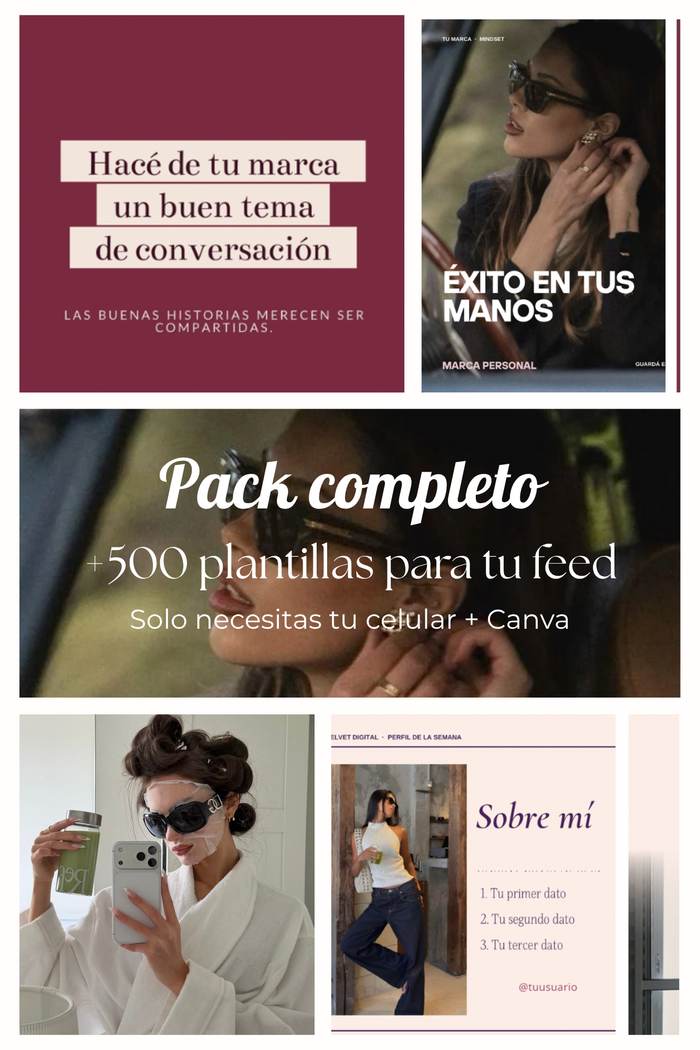 Pack Completo · +500 plantillas editables de Canva
