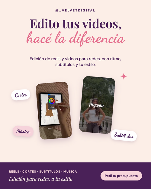 Edición de reels y videos para redes - Velvet Digital