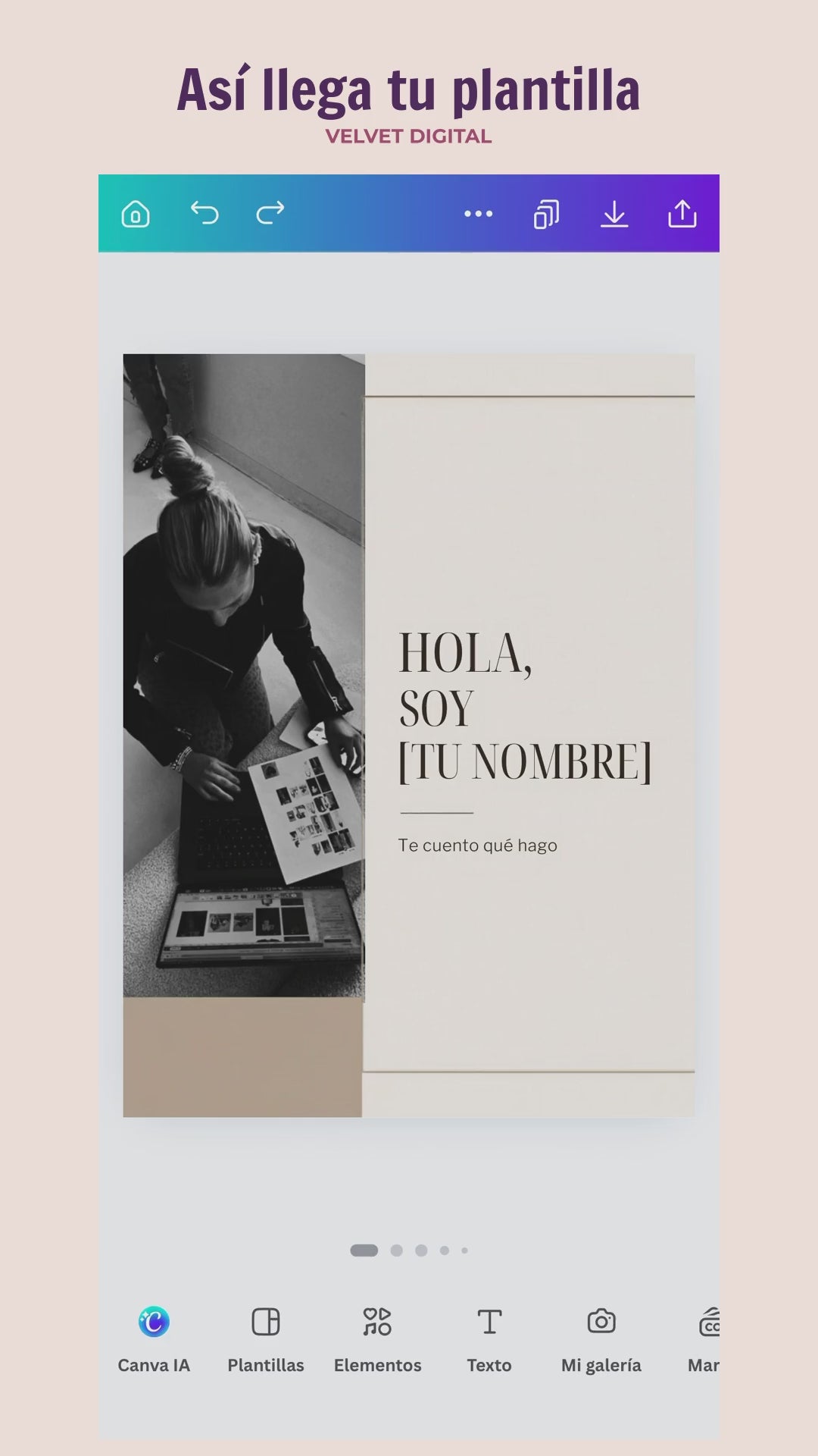 Video de 13 segundos: cómo editar una plantilla del kit en Canva cambiando texto, color y foto