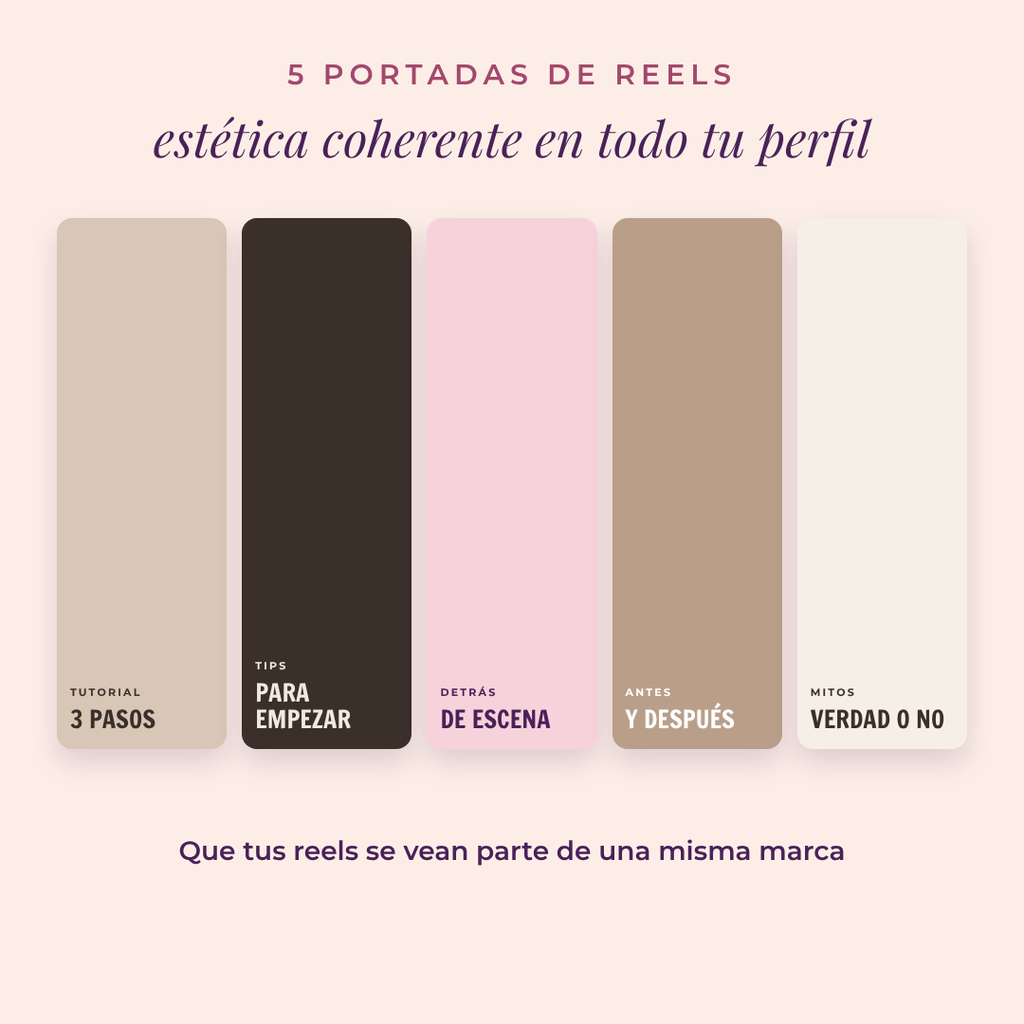 5 portadas de reels con estética coherente para el perfil de Instagram